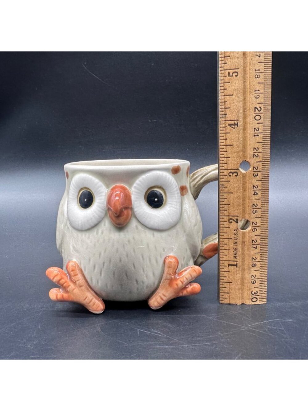 Vintage Owl Mug Fitz And Floyd 1978 Japan Ceramic Brown Orange Quirky Coffee Cup - Picture 9 of 9
